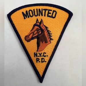 Mounted N.Y.C. P.D. Patch - Yellow and Brown